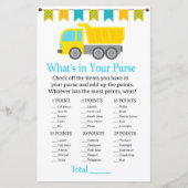 Dump truck Wat zit er in je baby shower? (Voorkant)