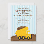 Dump Trucks boys Birthday Party Invitations Kaart (Voorkant)
