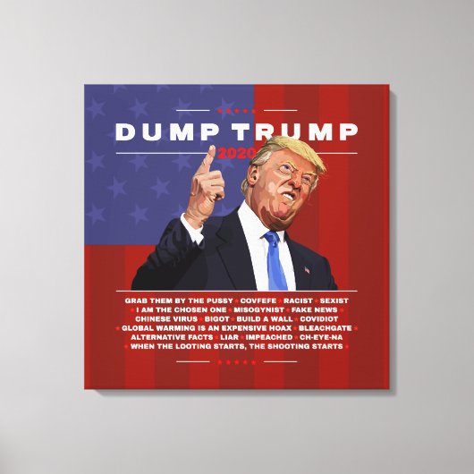 Dump Trump 2020 illustratie Canvas Afdruk (Voorkant)