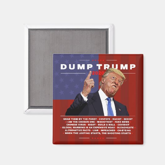 Dump Trump 2020 illustratie Magneet (Voorkant / Achterkant)