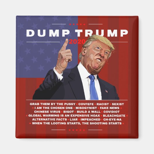 Dump Trump 2020 illustratie Magneet (Voorkant)