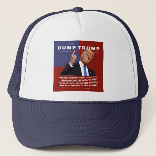 Dump Trump 2020 illustratie Trucker Pet (Voorkant)