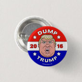 Dump Trump, Anti-Donald Trump 2016-toets/pin Ronde Button 3,2 Cm (Voorkant /achterkant)