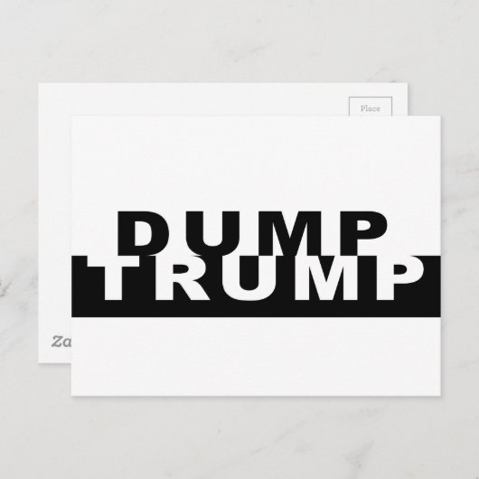 Dump Trump B&W Briefkaart (Voorkant / Achterkant)