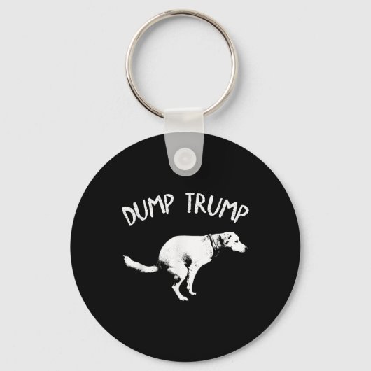 Dump Trump Dog Pooping Sleutelhanger (Voorkant)