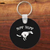 Dump Trump Dog Pooping Sleutelhanger (Voorkant)