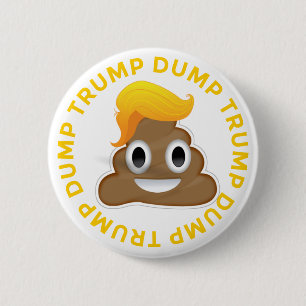 Dump Trump #DumpTrump Anti-Trump Donald Poo Donal Ronde Button 5,7 Cm
