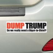 DUMP TRUMP - Hebben we een bigot-in-chief nodig -. Bumpersticker (Op auto)