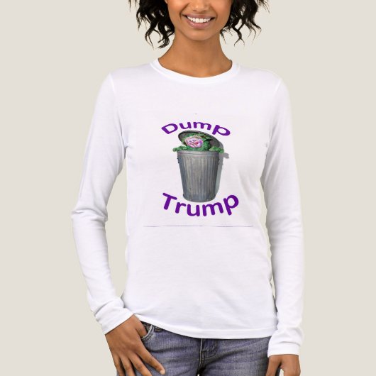 Dump Trump lange mouw t Tri-Blend Shirt (Voorkant volledig)