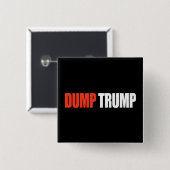 DUMP TRUMP - .png Vierkante Button 5,1 Cm (Voorkant /achterkant)