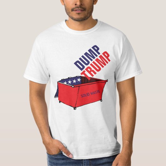Dump Trump Red, White en Blue Dumpster Funny T-shirt (Voorkant)