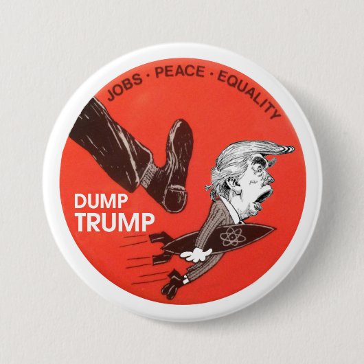 DUMP TRUMP RONDE BUTTON 7,6 CM (Voorkant)