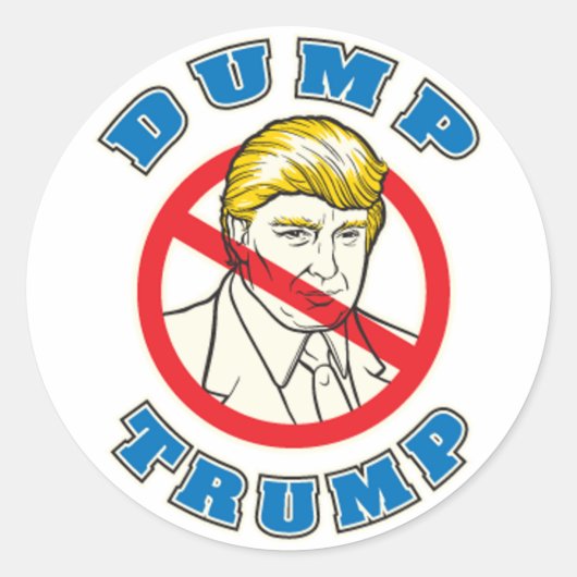 Dump Trump Ronde Sticker (Voorkant)