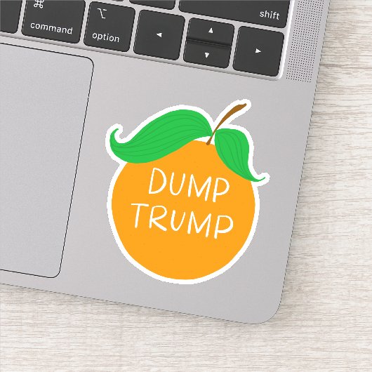Dump Trump Sinaasappel Custom-Cut Vinyl Decal Stic Sticker (Detail)
