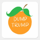 Dump Trump Sinaasappel Vierkante Stickers (Voorkant)