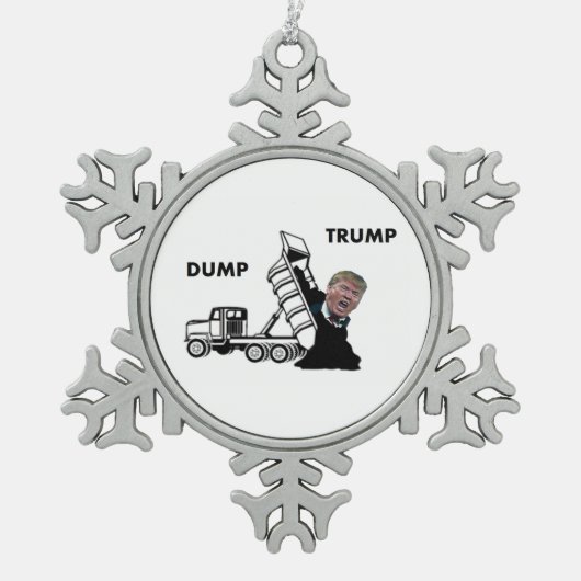 Dump Trump Tin Sneeuwvlok Ornament (Voorkant)