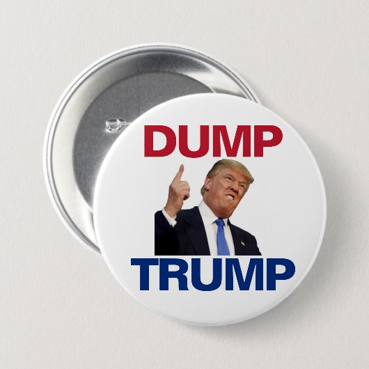 DUMP TRUMP-toets Ronde Button 7,6 Cm (Voorkant /achterkant)