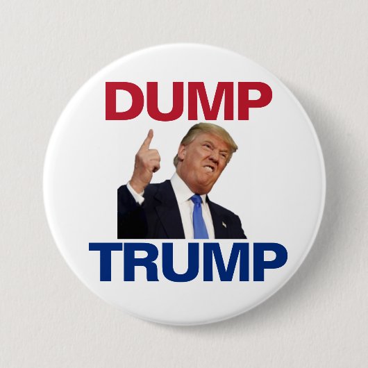 DUMP TRUMP-toets Ronde Button 7,6 Cm (Voorkant)