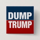 "DUMP TRUMP" VIERKANTE BUTTON 5,1 CM (Voorkant)