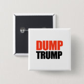Dump Trump Vierkante Button 5,1 Cm (Voorkant /achterkant)
