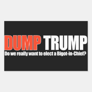 DUMP TRUMP - Willen we echt een Bigot-in-Chief - Rechthoekige Sticker