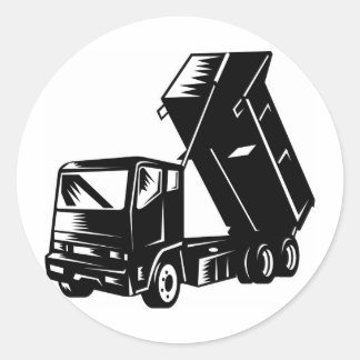 dumper van vrachtwagen ronde sticker