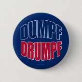 DUMPF-DRUMPF (blauw en rood op blauw) Ronde Button 5,7 Cm (Voorkant)