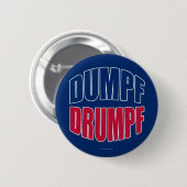 DUMPF-DRUMPF (blauw en rood op blauw) Ronde Button 5,7 Cm (Voorkant /achterkant)