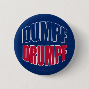 DUMPF-DRUMPF (blauw en rood op blauw) Ronde Button 5,7 Cm