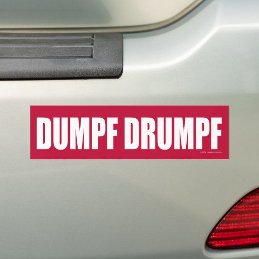 DUMPF-DRUMPF (wit op rood) Bumpersticker (Op auto)