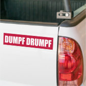 DUMPF-DRUMPF (wit op rood) Bumpersticker (Op Truck)