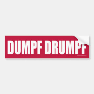 DUMPF-DRUMPF (wit op rood) Bumpersticker