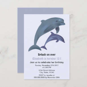 Dumping dolphins illustratie verjaardagsfeest kaart