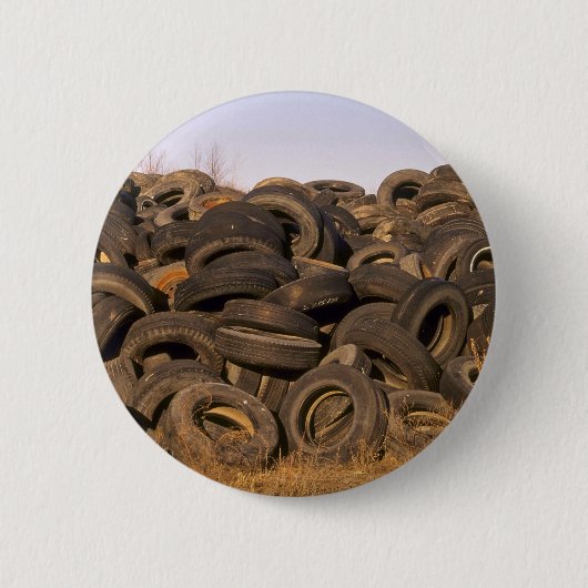 Dumping oude banden ronde button 5,7 cm (Voorkant)