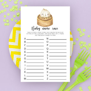 Dumpling baby shower Baby naam race spel