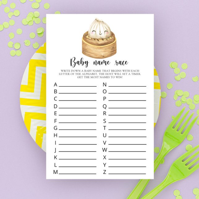Dumpling baby shower Baby naam race spel (Creator heeft geüpload)