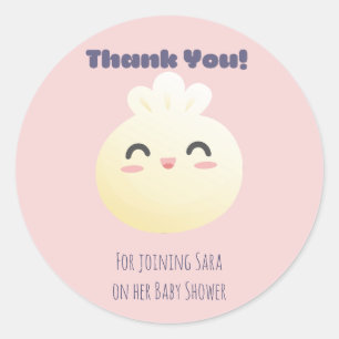Dumpling Baby shower Hartelijk dank Ronde Sticker