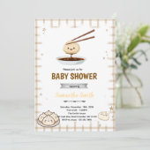 Dumpling Baby Shower Invitation Kaart (Staand voorkant)