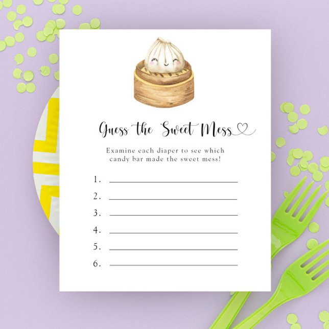 Dumpling baby shower Raad de Sweet Mess spel (Creator heeft geüpload)