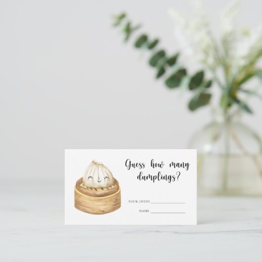 Dumpling baby shower - raad eens hoeveel dumplings informatiekaartje (Staand voorkant)