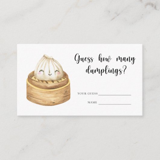 Dumpling baby shower - raad eens hoeveel dumplings informatiekaartje (Voorkant)