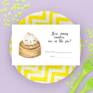 Dumpling baby shower - raad hoeveel snoepjes informatiekaartje
