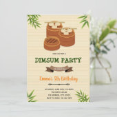 Dumpling dimsum-uitnodiging kaart (Staand voorkant)