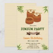 Dumpling dimsum-uitnodiging kaart (Voorkant / Achterkant)