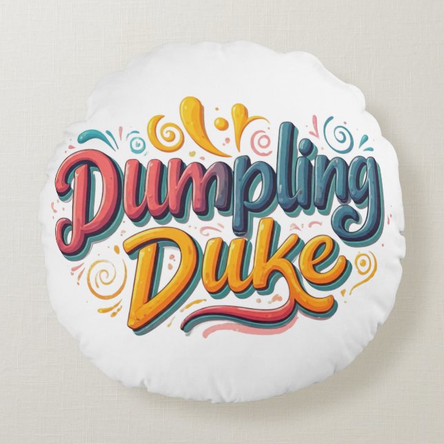 Dumpling Duke Rond Kussen (Voorkant)