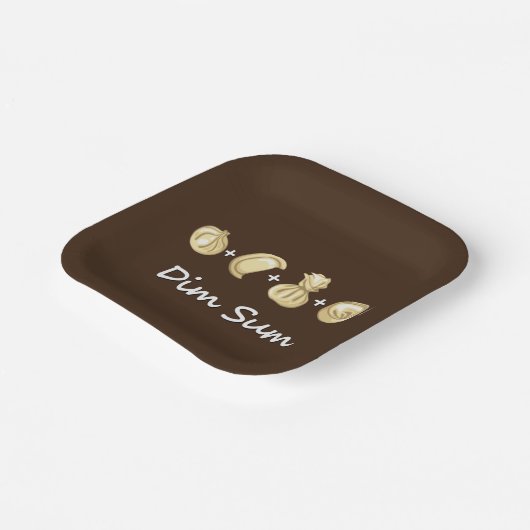 Dumpling + Dumpling + Dumpling is gelijk aan donke Papieren Bordje (Gebogen)