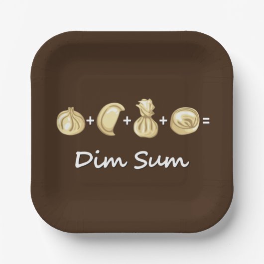 Dumpling + Dumpling + Dumpling is gelijk aan donke Papieren Bordje (Voorkant)