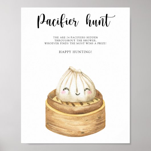 Dumpling - fopspeen jacht baby shower spel poster (Voorkant)