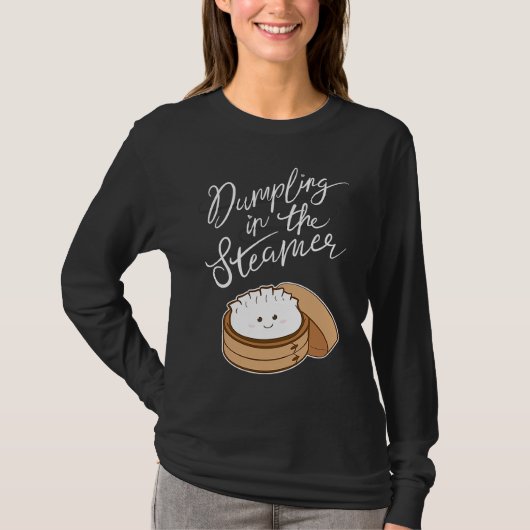 Dumpling in de Stoomketel  Schattige Zwangerschaps T-shirt (Voorkant)