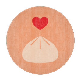 Dumpling Love Cantaloupe Glass Cutting Board Snijplank